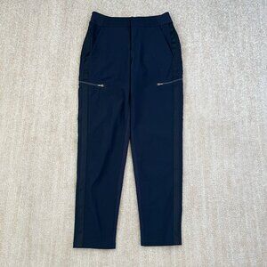 Athleta Wander Hybrid Hiking Travel Crop Pants 4 Navy Blue